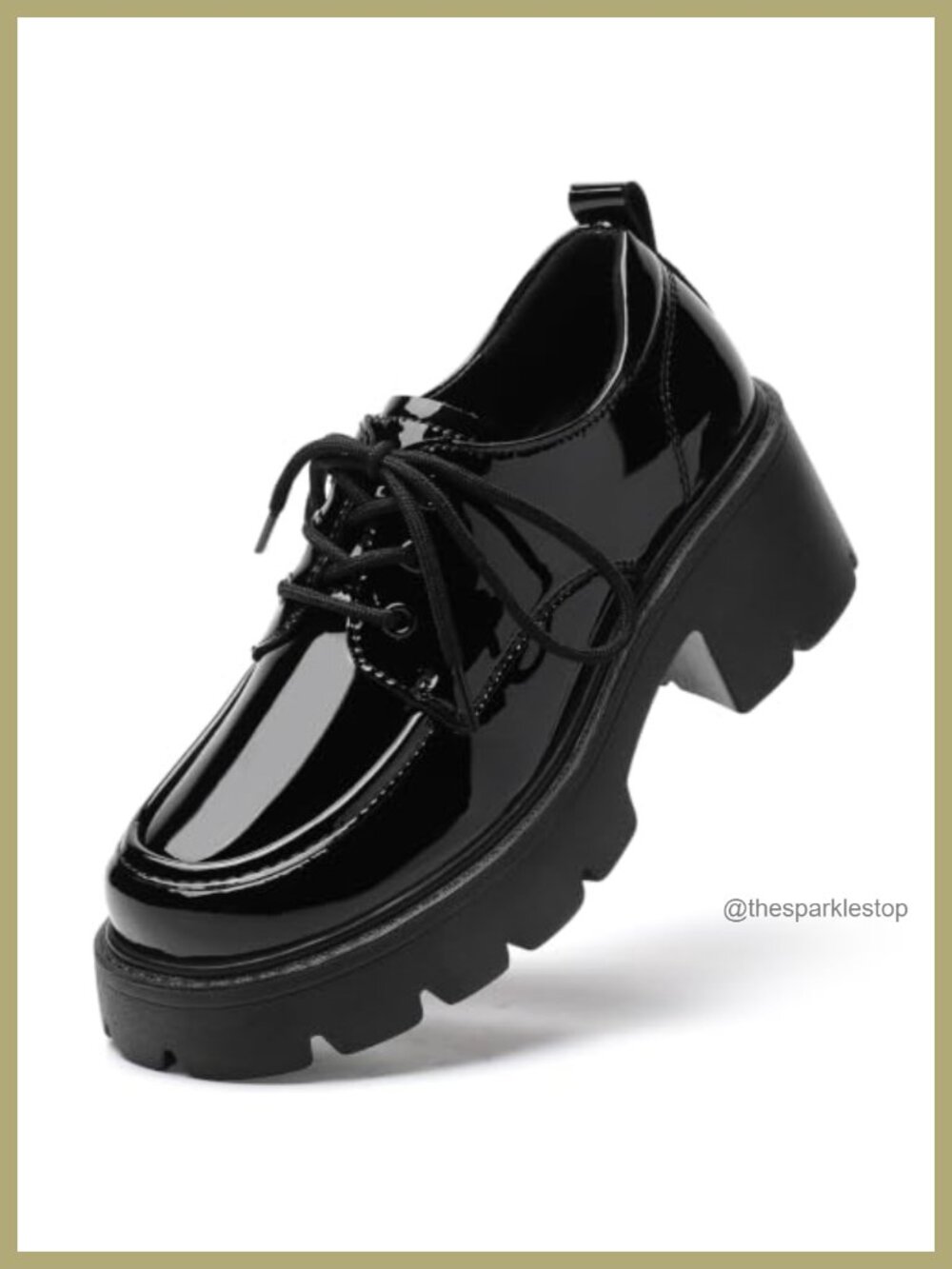 Women's Chunky Platform Oxford Shoes Round Toe Lace Up Memory Foam